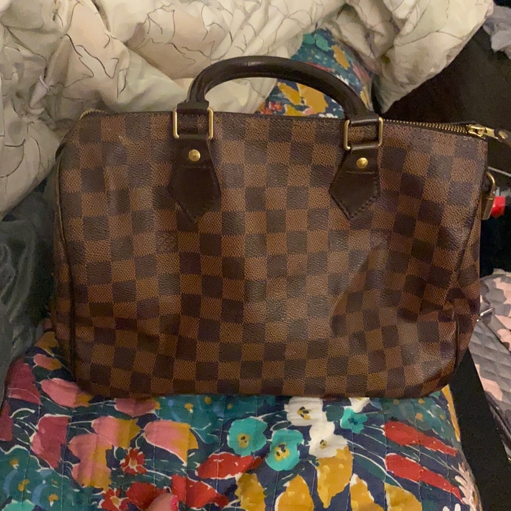 Authentic LV Speedy 30 in checkered print
